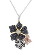 Confetti By Effy Multicolor Diamond Flower Pendant Necklace (1-3/8 Ct. T.w.)