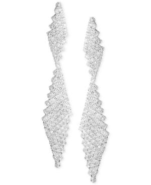 Say Yes To The Prom Silver-tone Crystal Double-drop Earrings