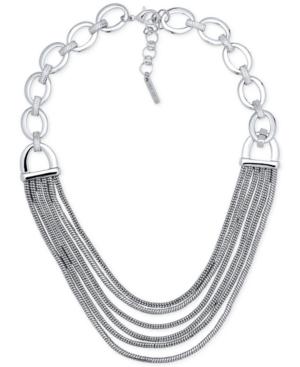 Nine West Silver-tone Multi-row Collar Necklace