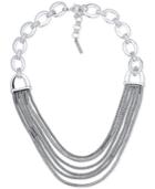 Nine West Silver-tone Multi-row Collar Necklace
