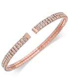 Inc International Concepts Rose Gold-tone Double Layer Pave Crystal Bangle Bracelet, Only At Macy's