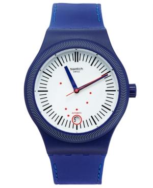 Swatch Men's Swiss Sistem Grid Blue Silicone Strap Watch 42mm Sutn401
