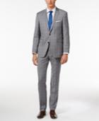 Vince Camuto Men's Slim-fit Gray Shadow Windowpane Suit