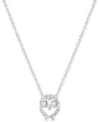 Touch Of Silver Crystal Owl Pendant Necklace In Silver-plated Metal