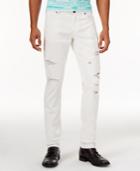 Versace Jeans Men's Slim-fit White Ripped Jeans