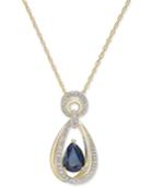 Sapphire (1-1/6 Ct. T.w.) & Diamond (1/5 Ct. T.w.) Teardrop Pendant Necklace In 14k Gold(also Available In Ruby And Emerald)
