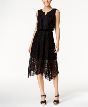 Style & Co. Split-neck Crochet Dress, Only At Macy's