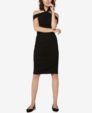 Fame And Partners Off-the-shoulder Halter Dress