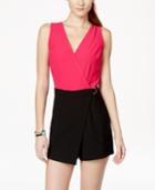 Marilyn Monroe Juniors' Colorblock Surplice Skort Romper