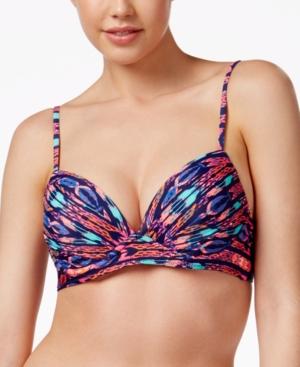 Raisins Aloha Friday Ikat Print Push-up Underwire Bikini Top Women's Swimsuit