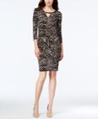 Calvin Klein Printed Keyhole Sheath Dress