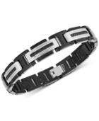 Men's Black Sapphire Link Bracelet (5/8 Ct. T.w.) In Stainless Steel & Black Ion-plate