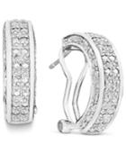 Victoria Townsend Rose-cut Diamond Hoop Earrings In 18k Gold Over Sterling Silver Or Sterling Silver (1/2 Ct. T.w.)
