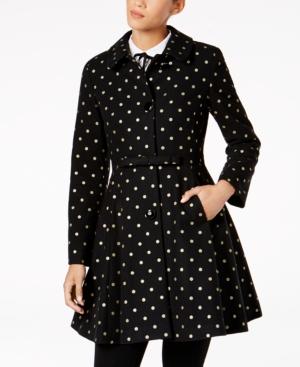 Kate Spade New York Dot-print Skirted Walker Coat