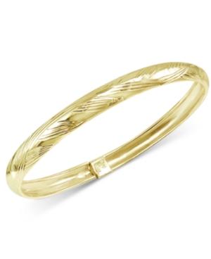 Giani Bernini Patterned Flex Bangle Bracelet In 24k Gold-plated Sterling Silver, Only At Macy's