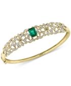 Brasilica By Effy Emerald (1-3/8 Ct. T.w.) And Diamond (3/4 Ct. T.w.) Bangle Bracelet In 14k Gold, Created For Macy's