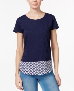Maison Jules Cotton Printed-back T-shirt, Created For Macy's