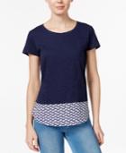 Maison Jules Cotton Printed-back T-shirt, Created For Macy's