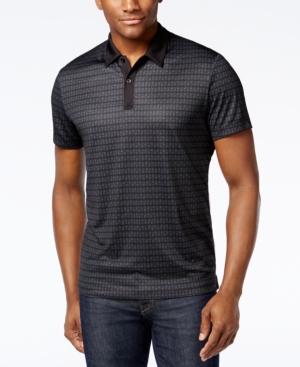 Alfani Black Men's Geometric-print Contrast Polo, Only At Macy's