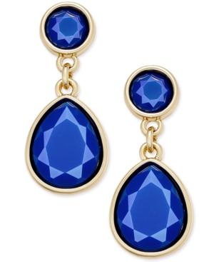 Charter Club Gold-tone Colored Stone Drop Earrings, Only At Macy's
