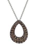 Le Vian Chocolatier Diamond Teardrop Pendant Necklace (1 Ct. T.w.) In 14k White Gold