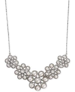 Effy Cultured Freshwater Pearl Cluster Frontal Necklace In Sterling Silver (3-1/2mm)