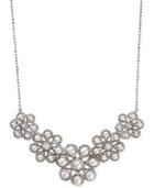 Effy Cultured Freshwater Pearl Cluster Frontal Necklace In Sterling Silver (3-1/2mm)
