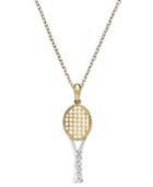 Diamond Tennis Racket Pendant In 14k Gold Over Sterling Silver (1/10 Ct. T.w.)