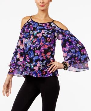 Inc International Concepts Tiered Cold-shoulder Top, Only At Macy's