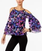 Inc International Concepts Tiered Cold-shoulder Top, Only At Macy's