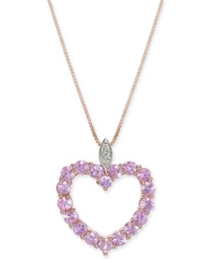Pink Sapphire (1-3/4 Ct. T.w.) & Diamond Accent 18 Pendant Necklace In 14k Rose Gold