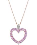 Pink Sapphire (1-3/4 Ct. T.w.) & Diamond Accent 18 Pendant Necklace In 14k Rose Gold