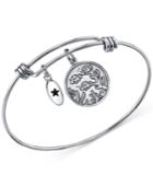 Unwritten Best Friends Swim Together Bangle Bracelet In Stainless Steel And Silver-plate
