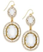 Inc International Concepts Gold-tone Colored Crystal And Stone Double-drop Earrings, Only At Macy's