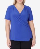Tahari Asl Plus Size Surplice Top