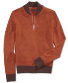 Sean John Men's Herringbone Half-zip Sweater