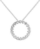 Diamond Circle Heart 18 Pendant Necklace (1/10 Ct. T.w.) In Sterling Silver