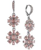 Givenchy Crystal Cluster Double Drop Earrings