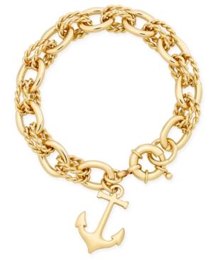 Charter Club Gold-tone Fancy Link Anchor Charm Bracelet, Only At Macy's