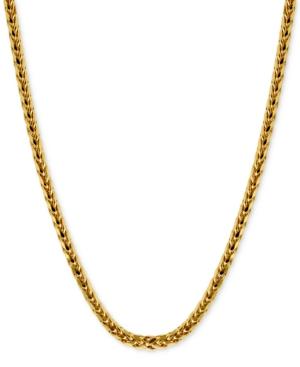 Polished Square Wheat Chain (3-1/5mm) Necklace In 14k Gold
