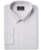 Club Room Estate Wrinkle Resistant Red Ocean Grid Check Dress Shirt, Only At Macy's
