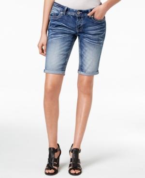 Ariya Juniors' Cuffed Medium Wash Bermuda Shorts