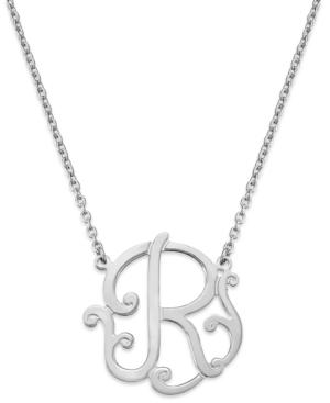 Giani Bernini Sterling Silver Necklace, R Initial Pendant Necklace