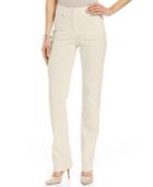Jm Collection Curvy-fit Five-pocket Slim-leg Pants