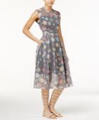 Rachel Rachel Roy Sheer Overlay Printed Midi Dress