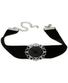 2028 Silver-tone Black Stone Velvet Choker Necklace, A Macy's Exclusive Style
