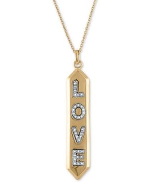 Rachel Rachel Roy Gold-tone Pave Love Pendant Necklace, 24 + 2 Extender