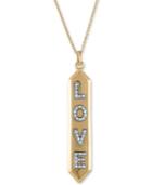 Rachel Rachel Roy Gold-tone Pave Love Pendant Necklace, 24 + 2 Extender