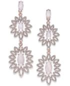 I.n.c. Rose Gold-tone Pave & Colored Stone Double Drop Earrings, Created For Macy's
