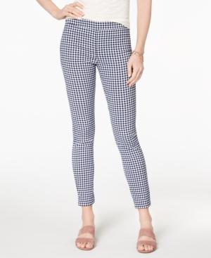 Maison Jules Gingham-print Skinny Pants, Created For Macy's